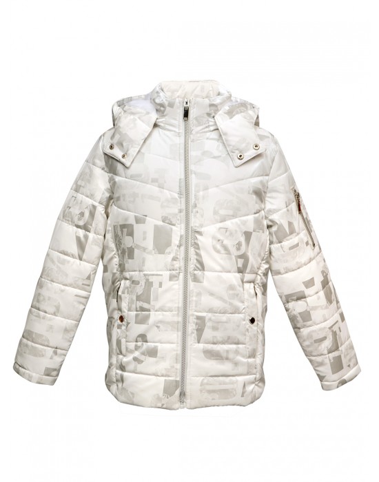Printed Boys Jacket Printed Metallic White Jacket 